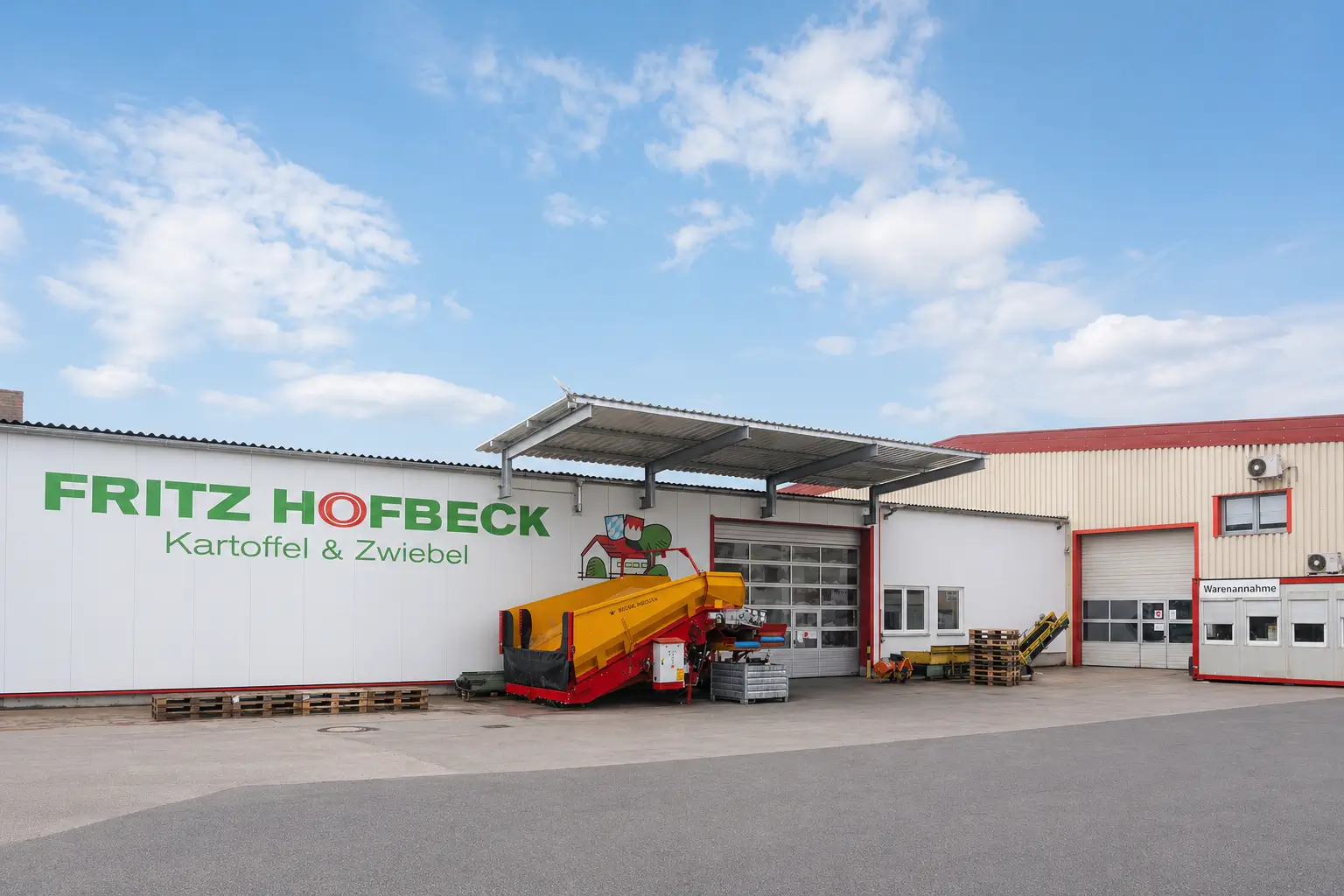 Außenansicht des Betriebsgebäudes von Fritz Hofbeck